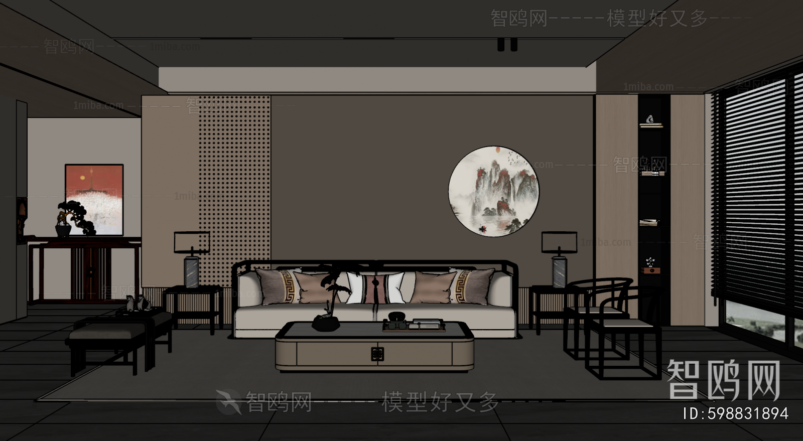 New Chinese Style A Living Room