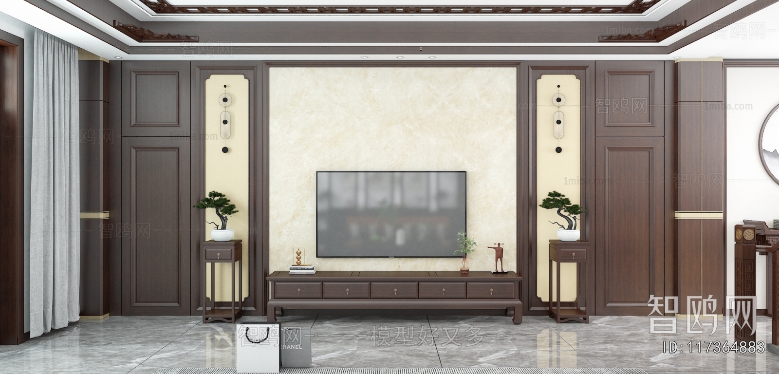 New Chinese Style TV Cabinet