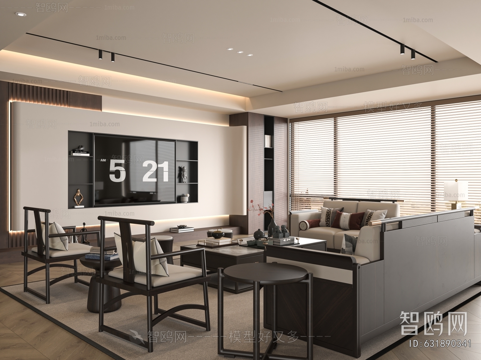 New Chinese Style A Living Room