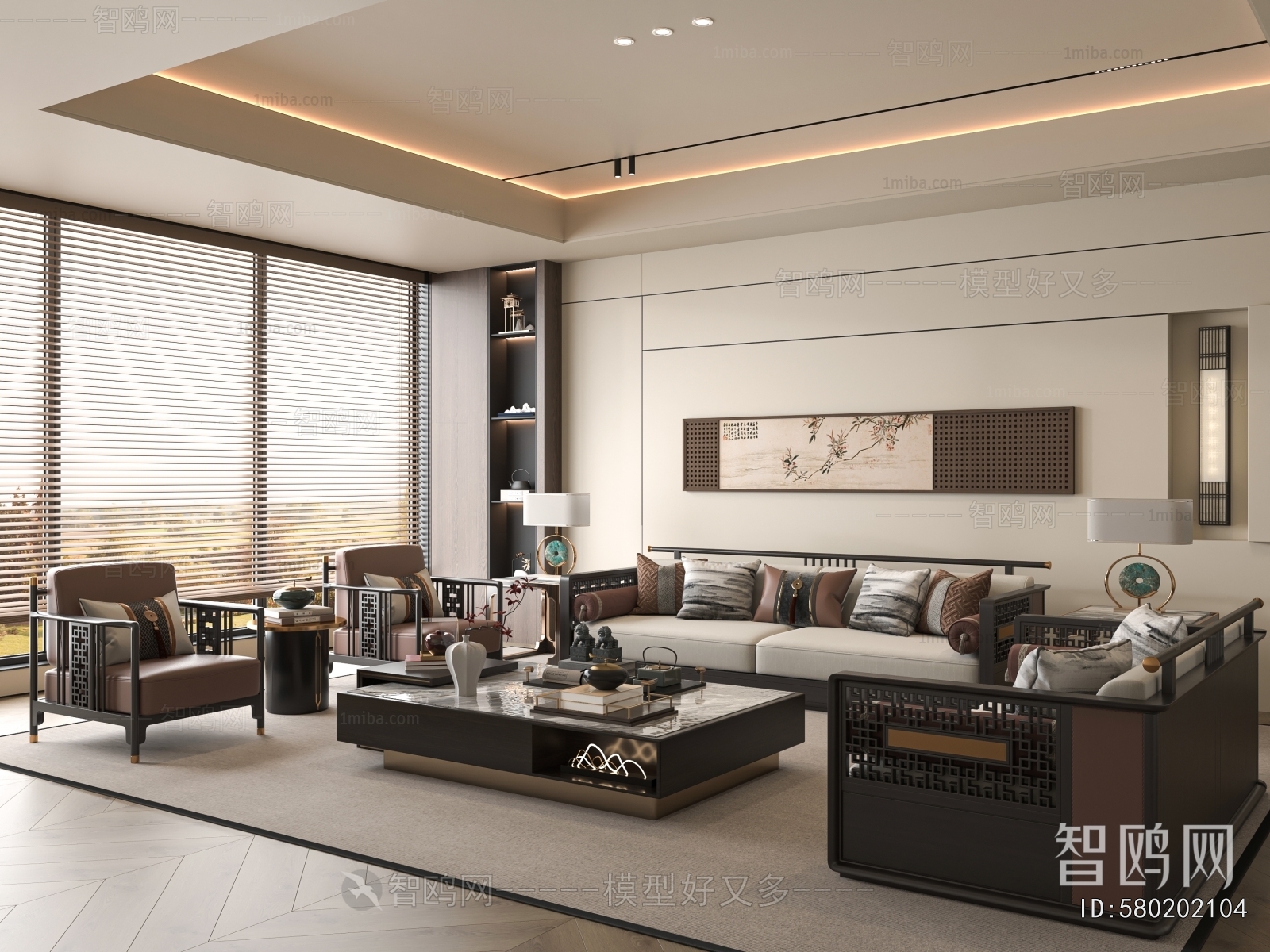 New Chinese Style A Living Room