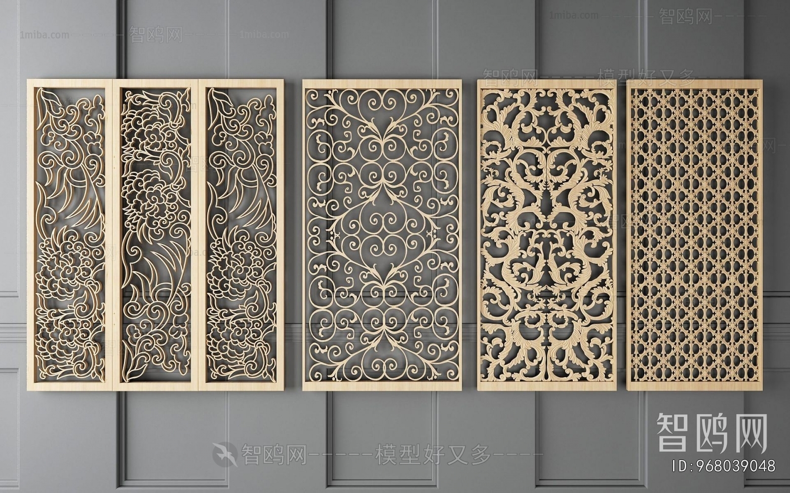 New Chinese Style Metal Screen Partition