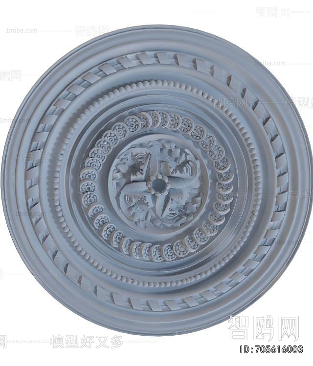 European Style Plaster Carved Top Plate