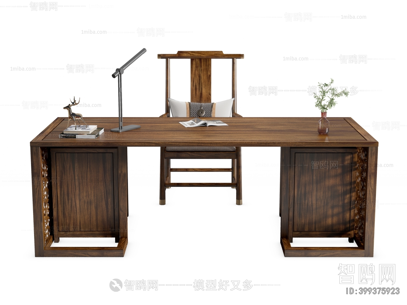 New Chinese Style Computer Desk And Chair