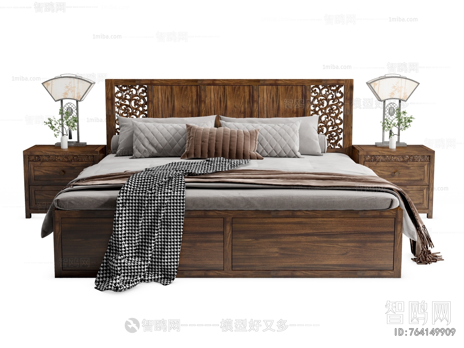 New Chinese Style Double Bed