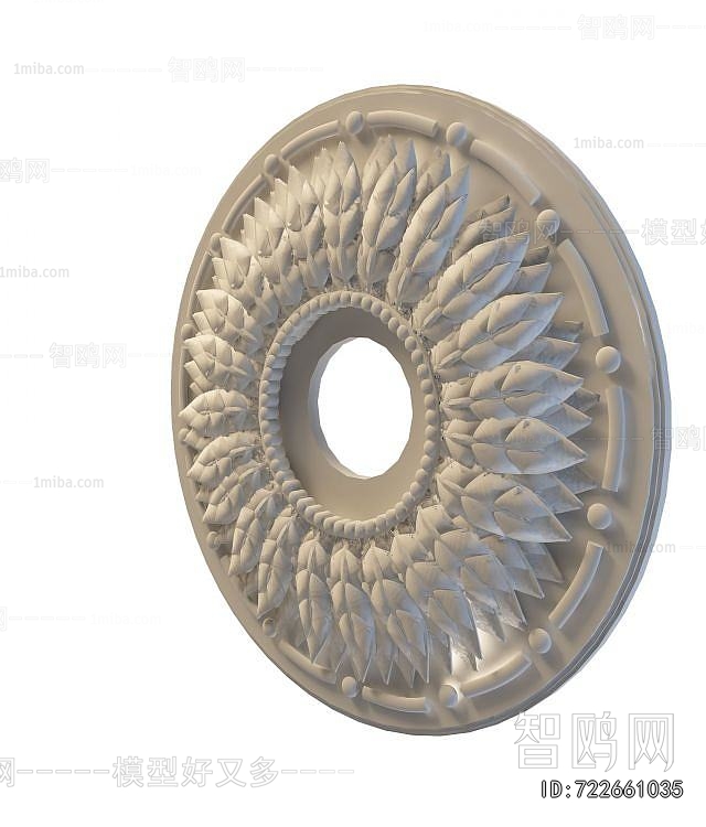 European Style Plaster Carved Top Plate