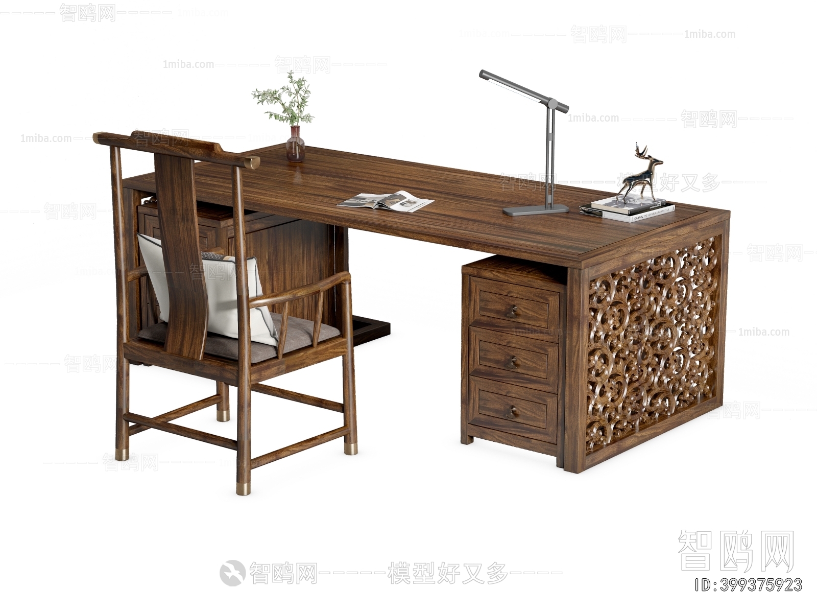 New Chinese Style Computer Desk And Chair