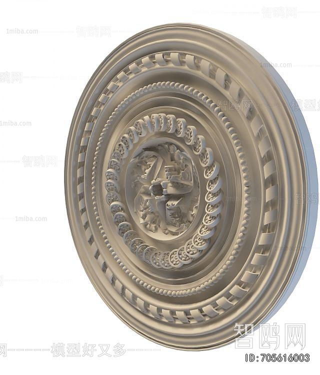 European Style Plaster Carved Top Plate