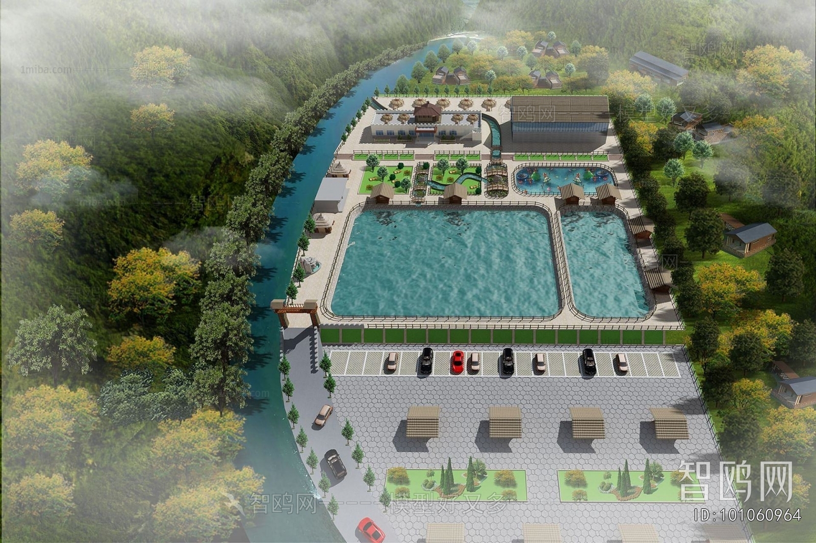 Modern Architectural Bird's-eye View Planning