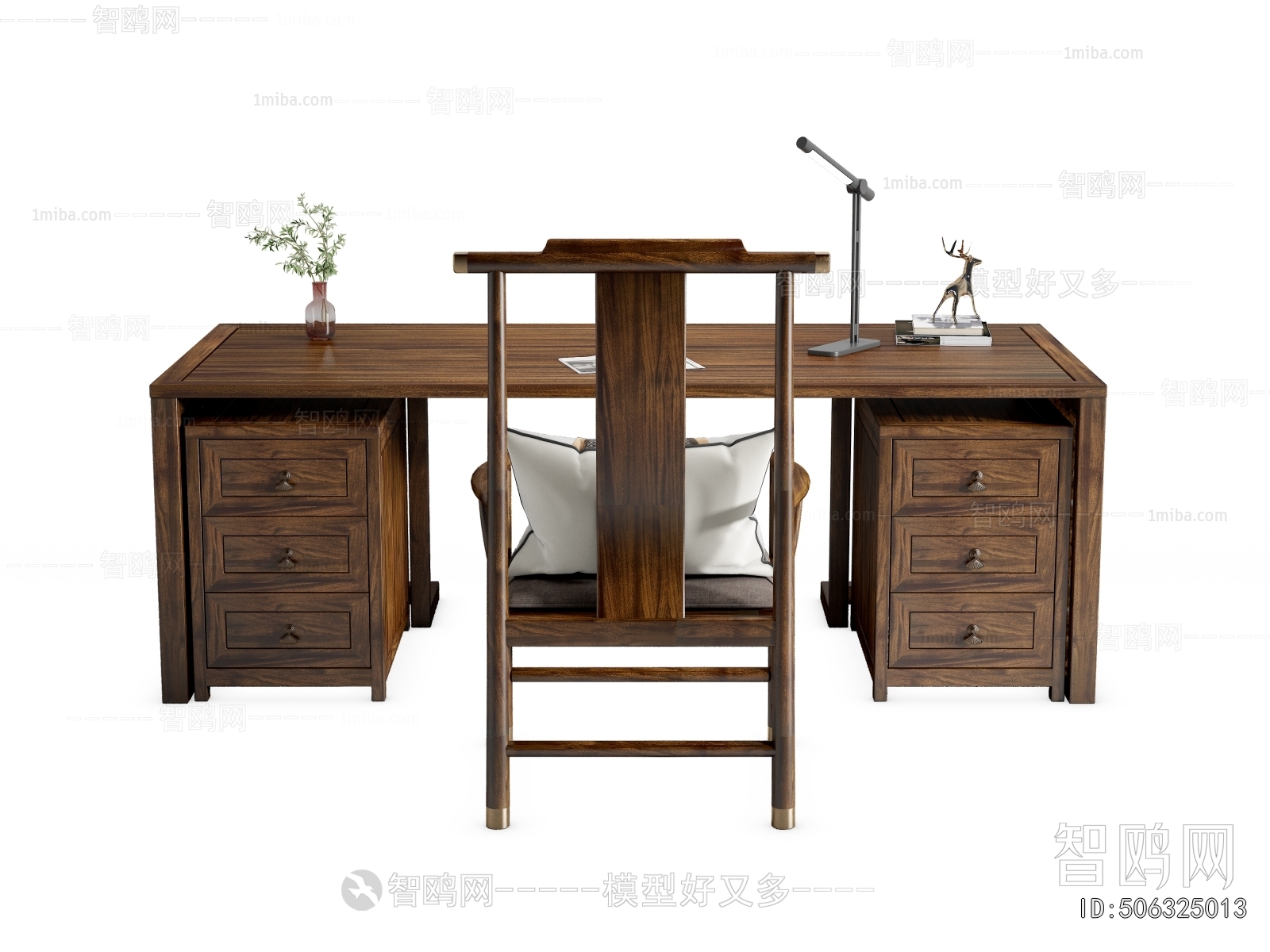 New Chinese Style Computer Desk And Chair