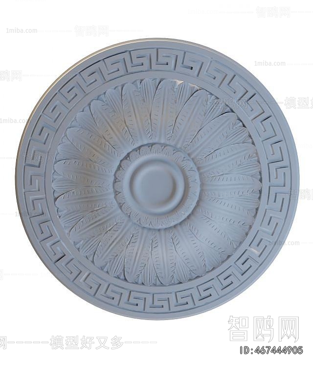 European Style Plaster Carved Top Plate
