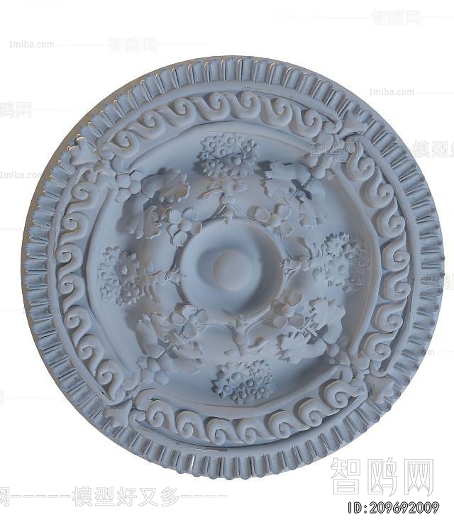 European Style Plaster Carved Top Plate
