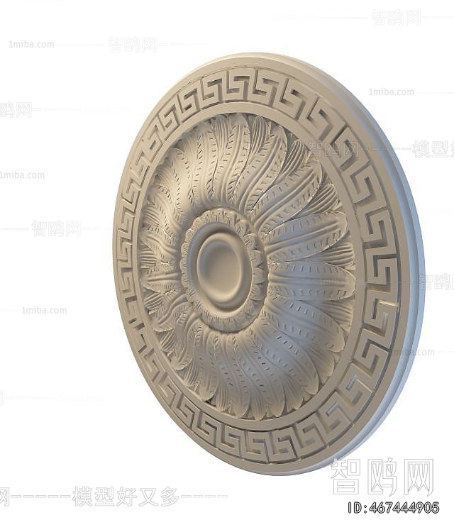European Style Plaster Carved Top Plate