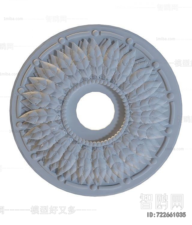 European Style Plaster Carved Top Plate
