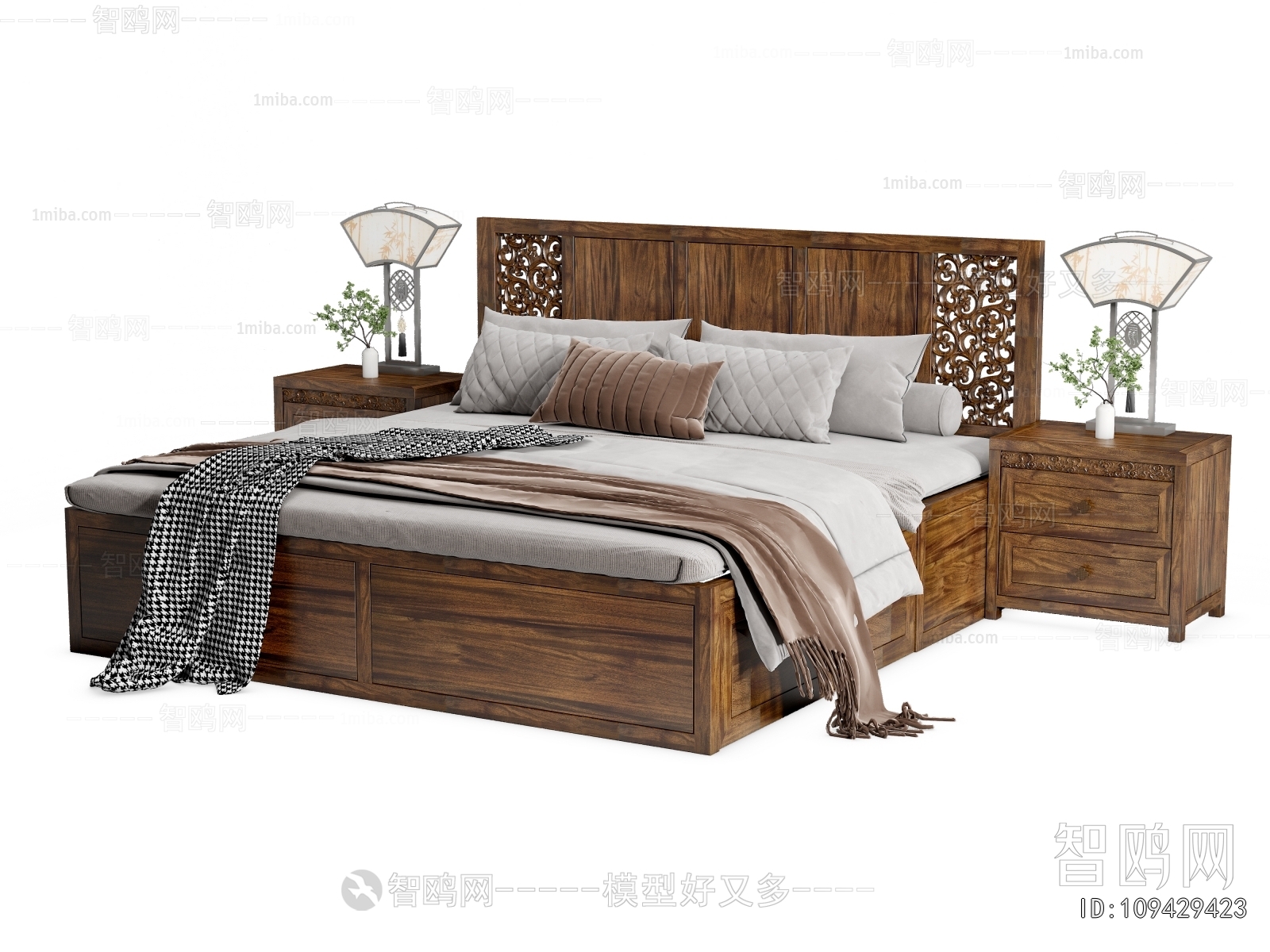 New Chinese Style Double Bed