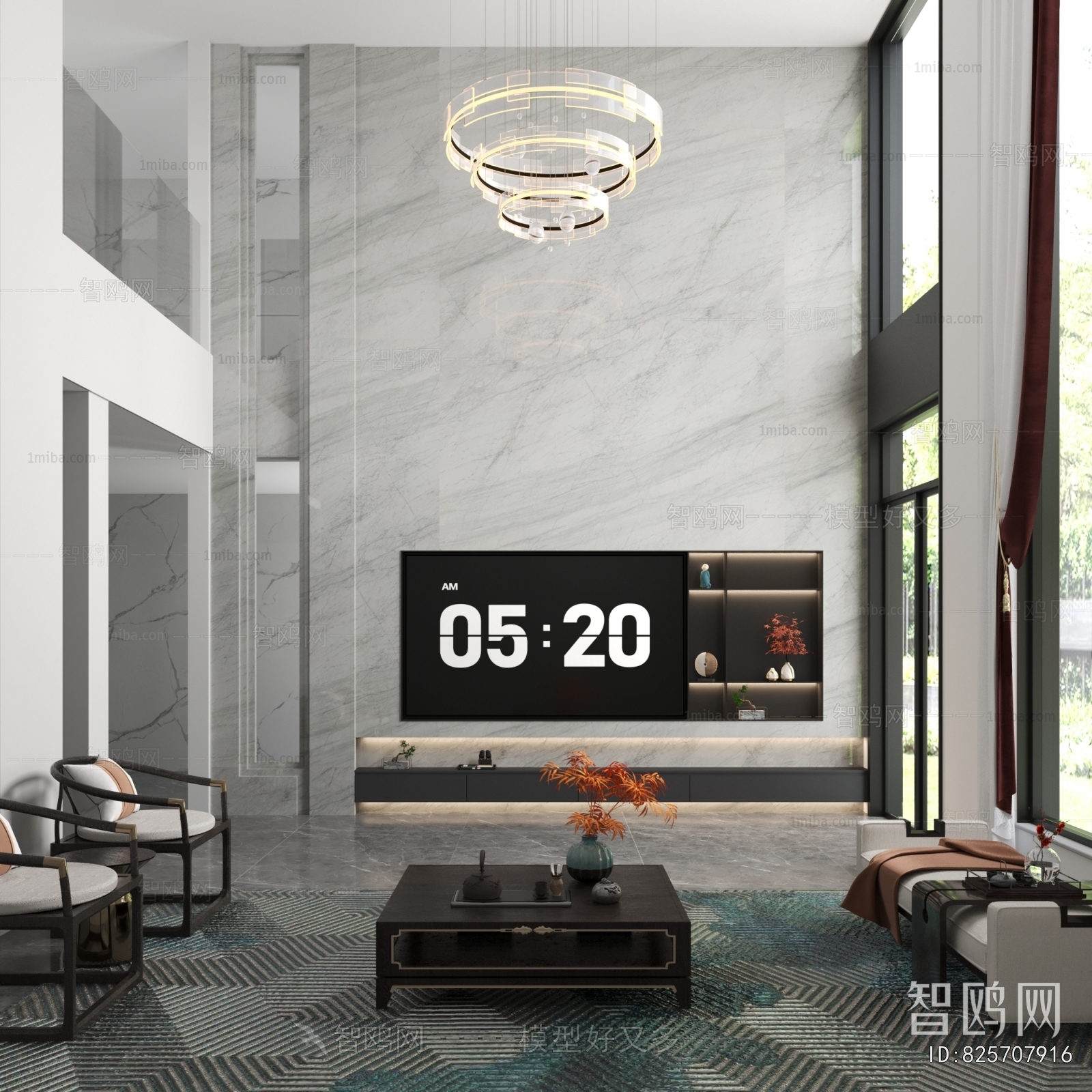 New Chinese Style A Living Room