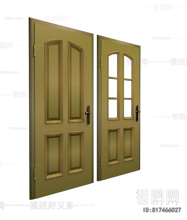 Simple European Style Single Door