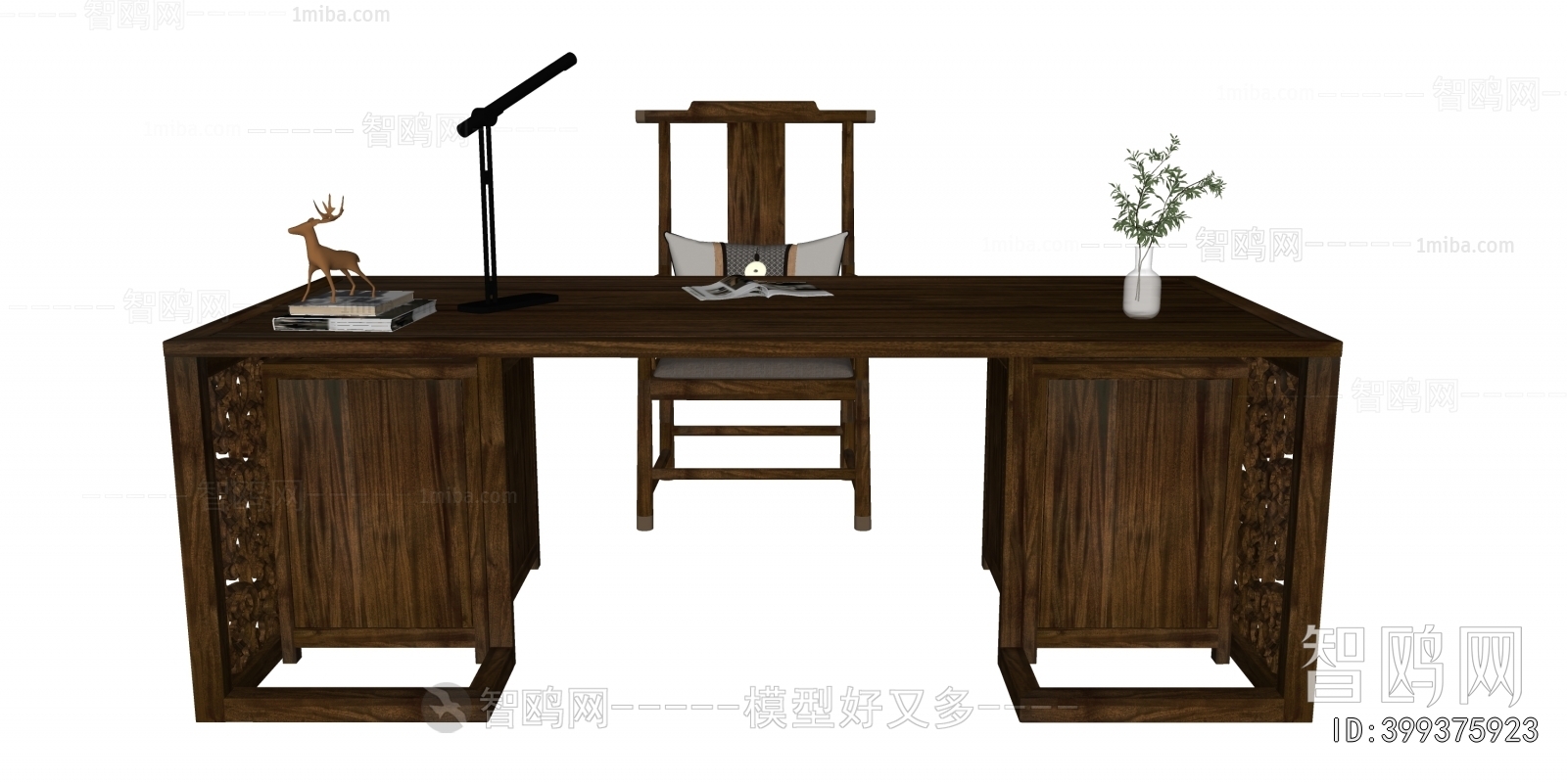 New Chinese Style Computer Desk And Chair