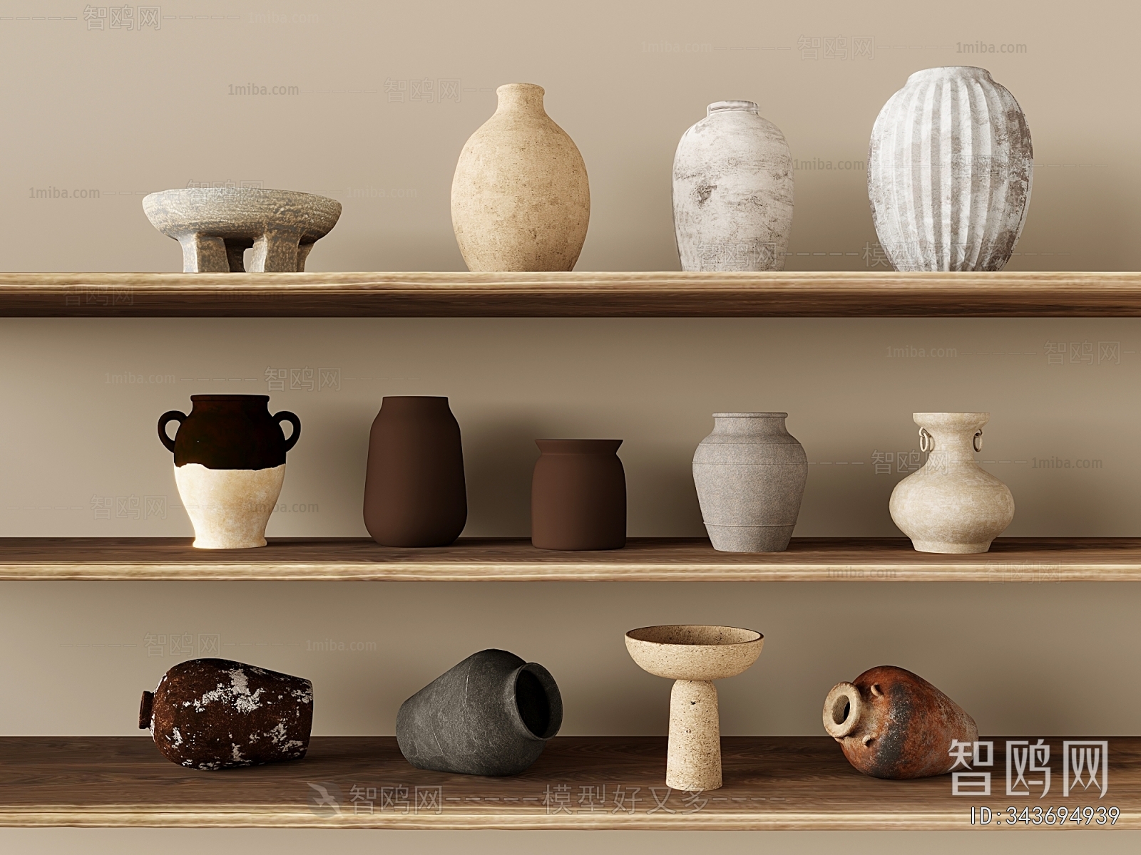 Wabi-sabi Style Clay Pot