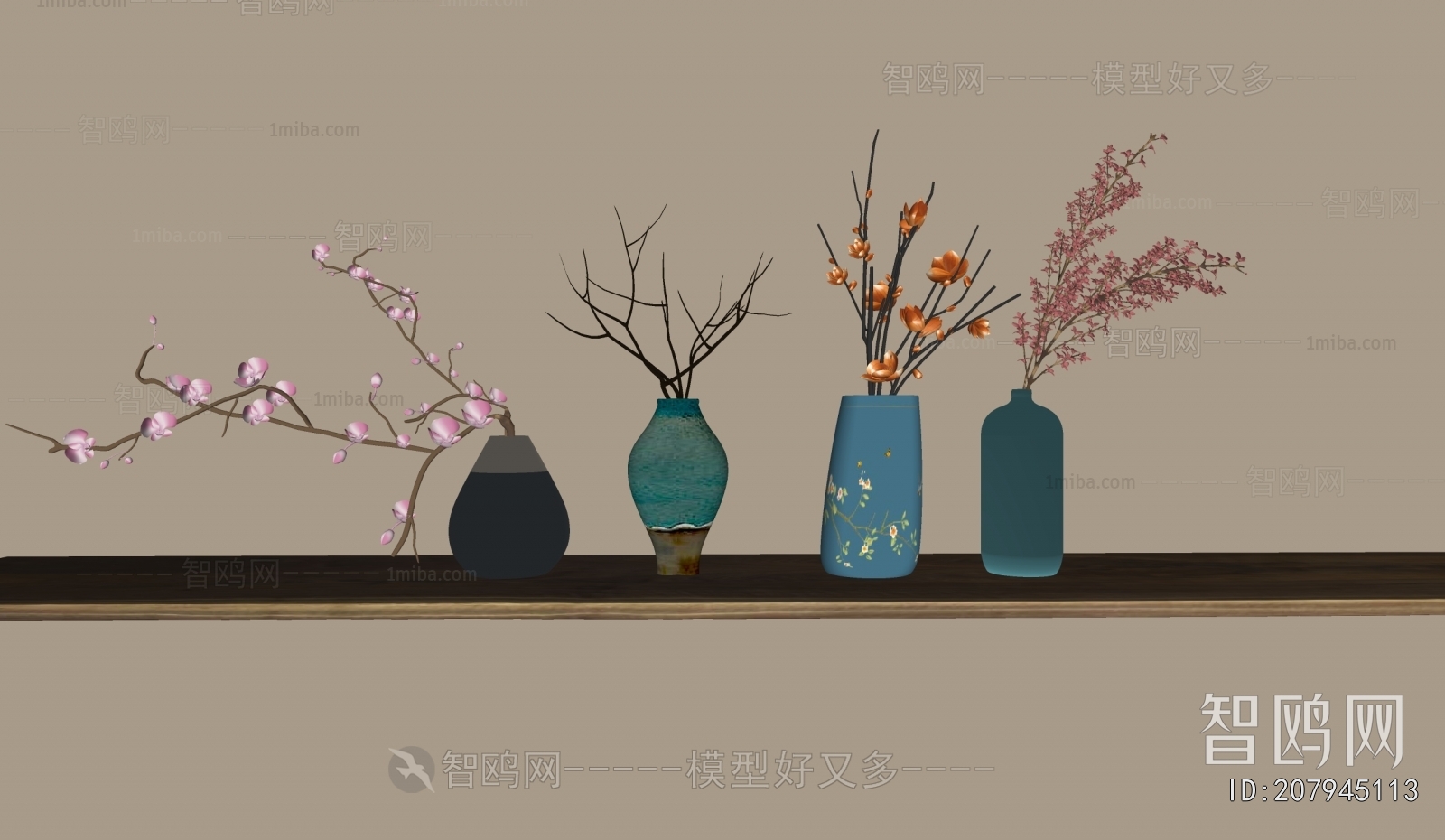 新中式陶罐插花组合