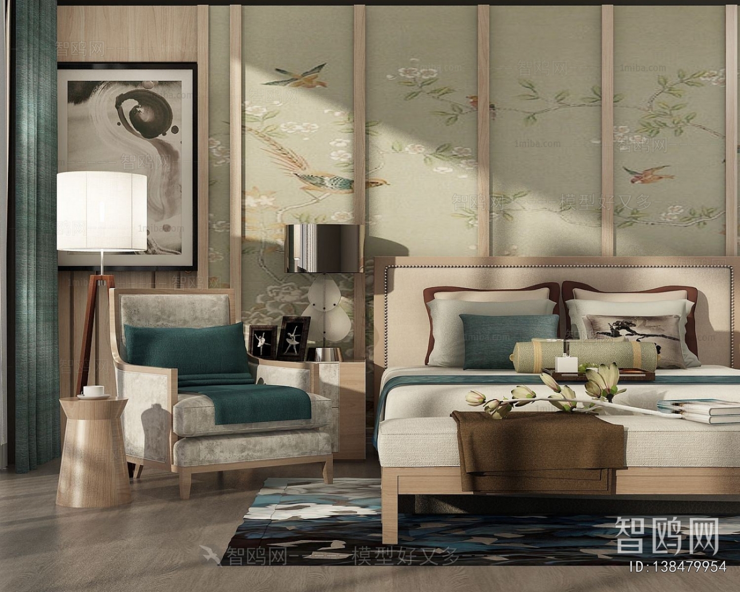 New Chinese Style Double Bed