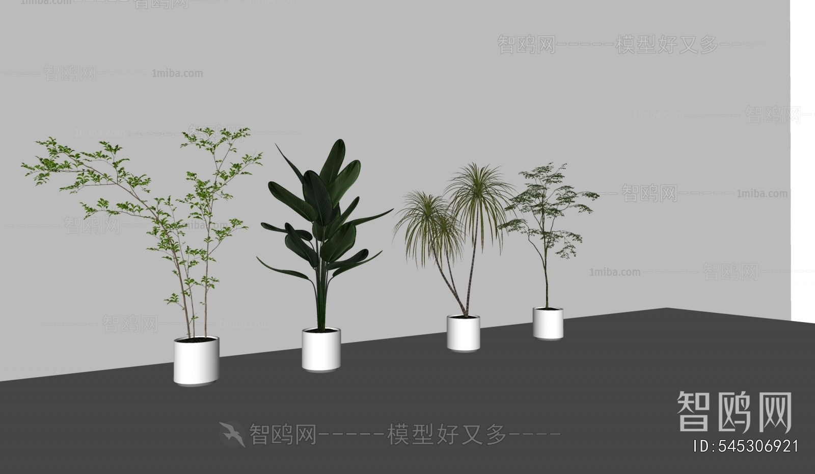 现代落地绿植盆栽组合