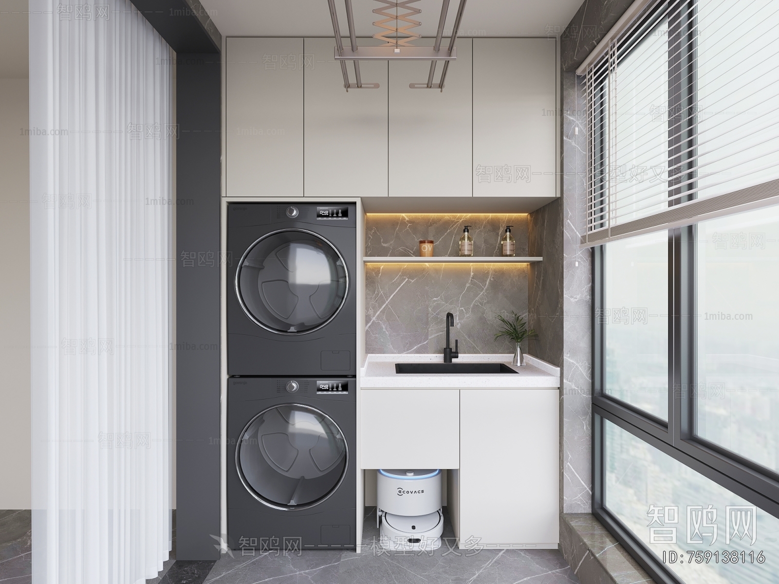 Modern Balcony Laundry Room