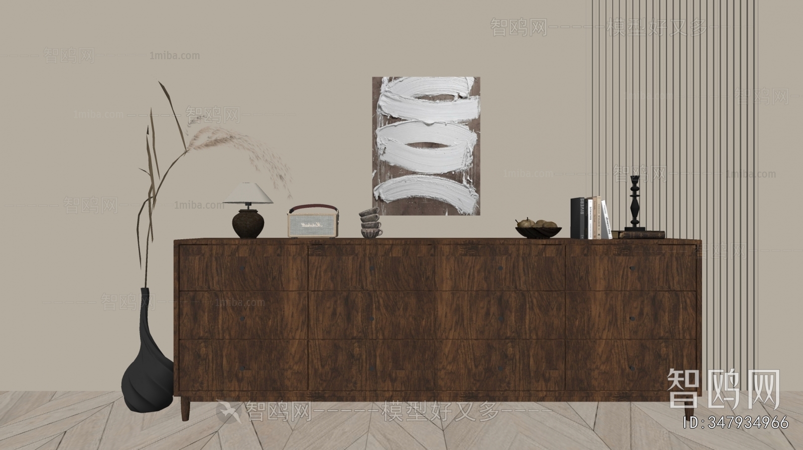 Wabi-sabi Style Side Cabinet