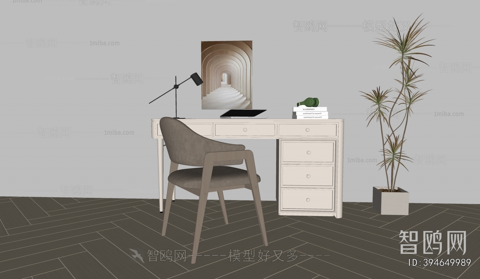 French Style Computer Desk And Chair