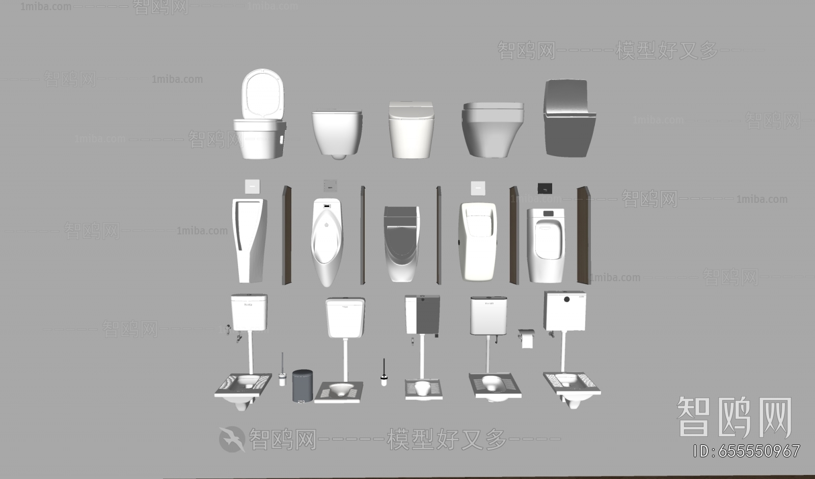现代小便斗蹲便器马桶组合