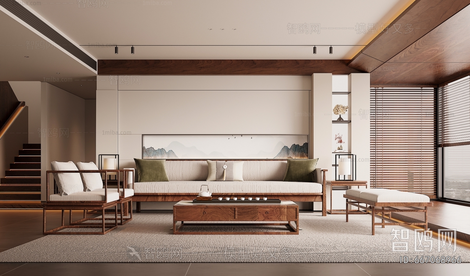 New Chinese Style A Living Room