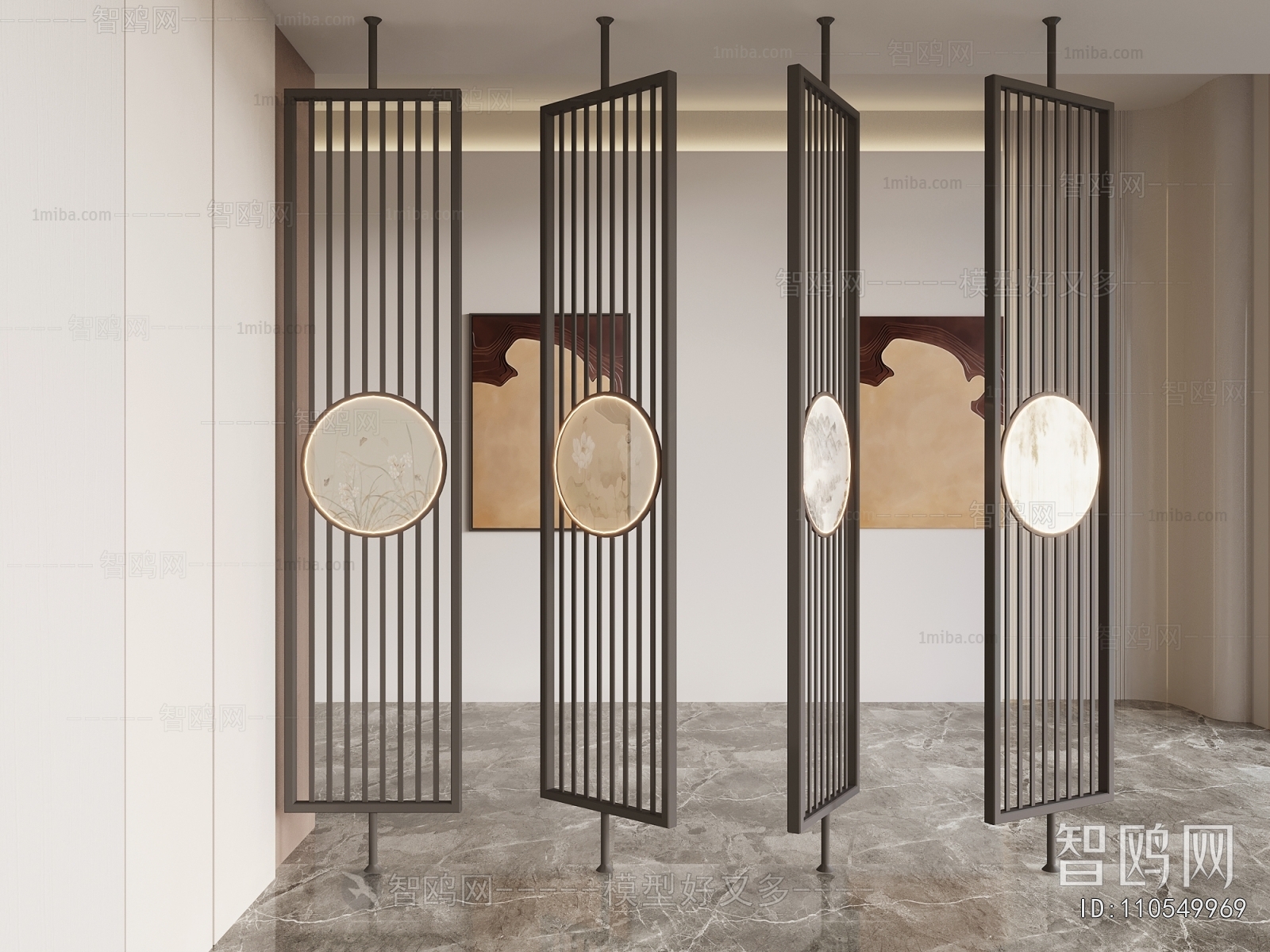 New Chinese Style Metal Screen Partition