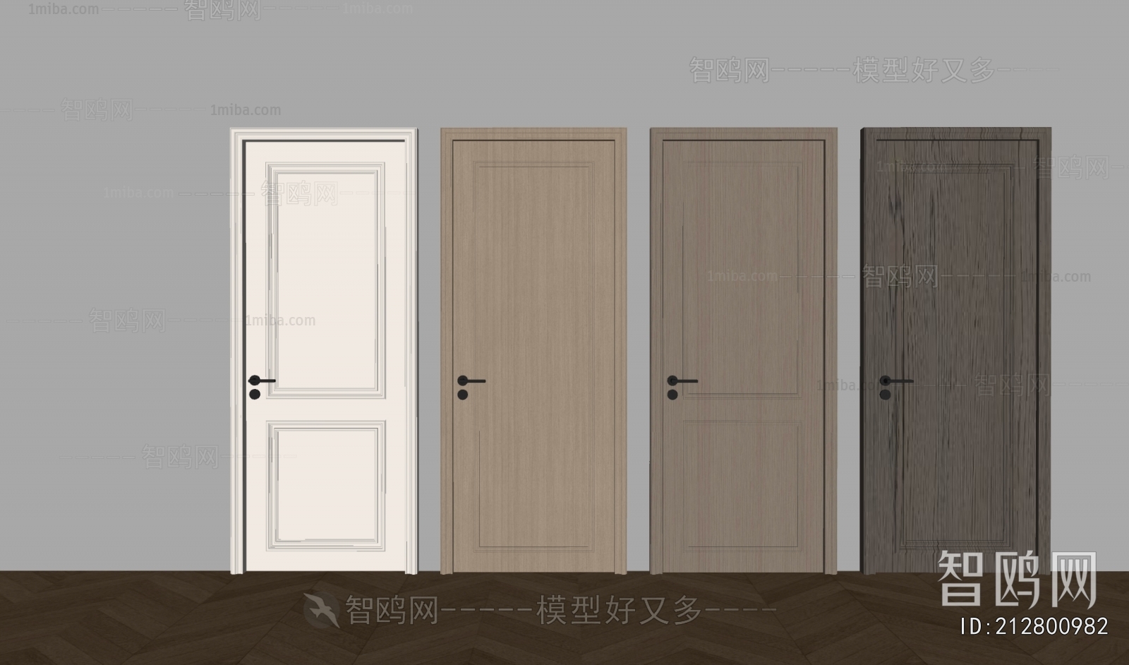 现代实木单开门组合