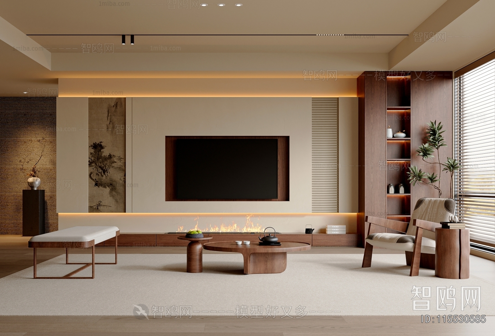 New Chinese Style A Living Room