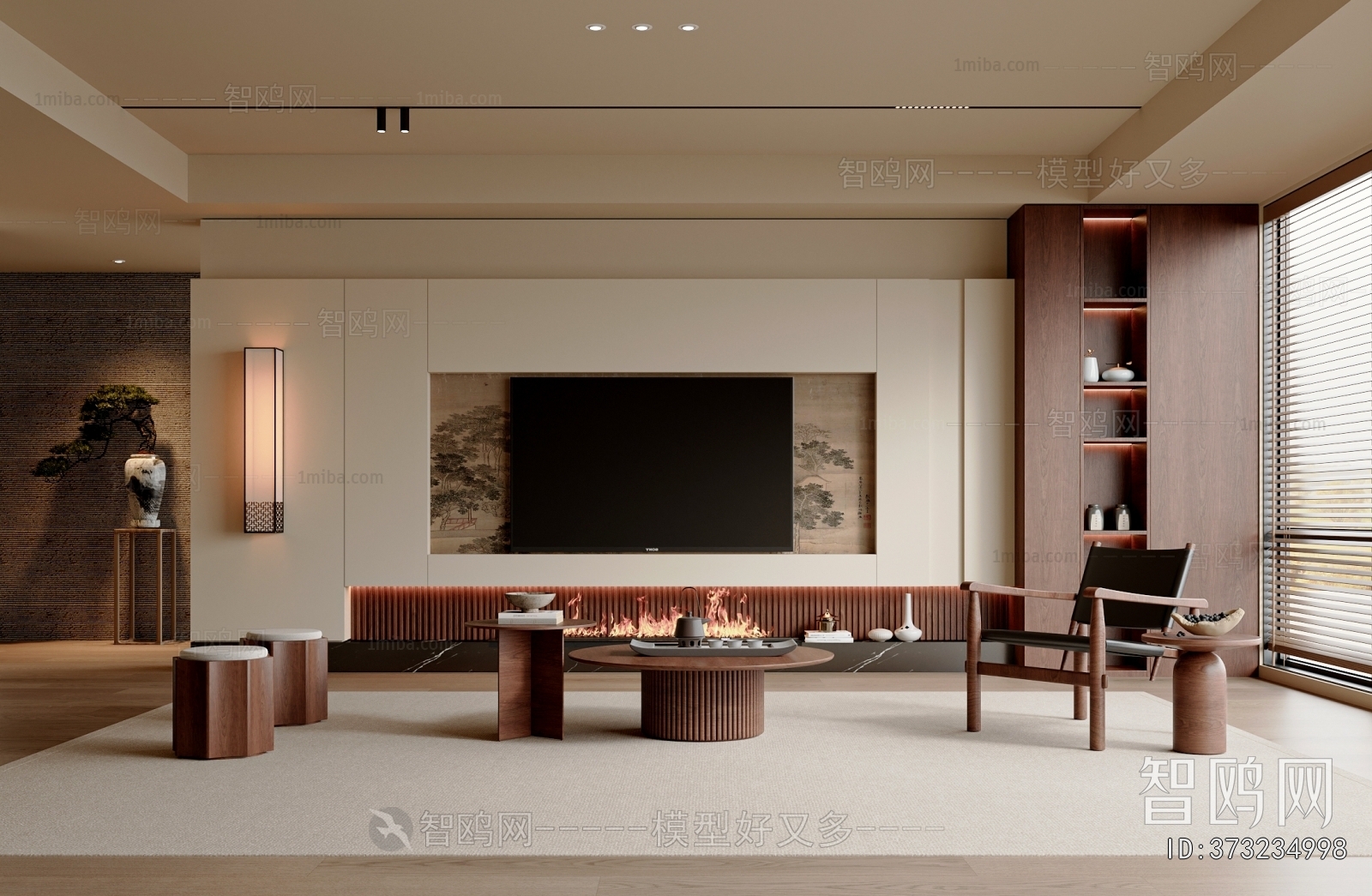 New Chinese Style A Living Room