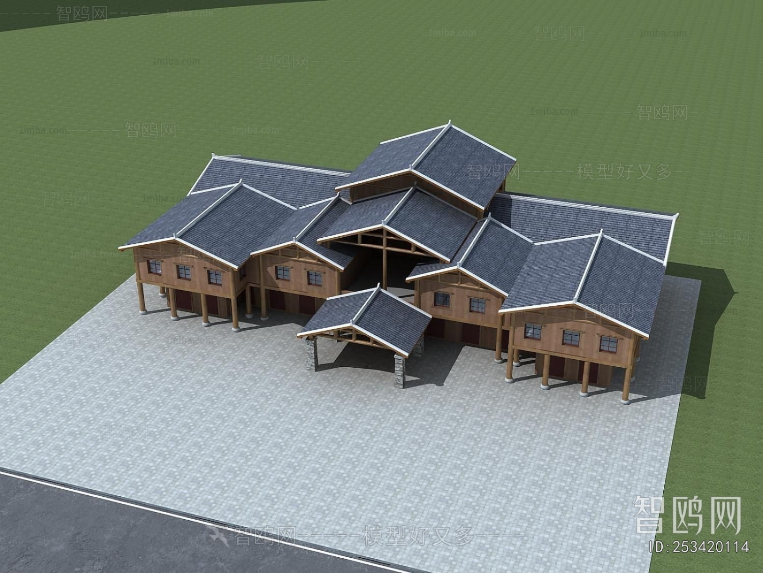 New Chinese Style Appearance Of Commercial Building