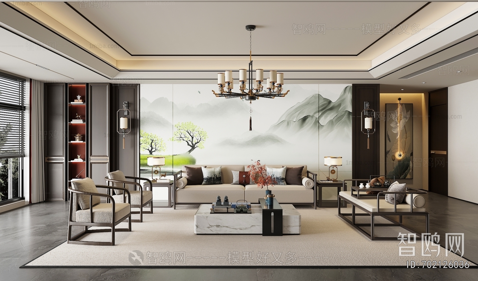 New Chinese Style A Living Room