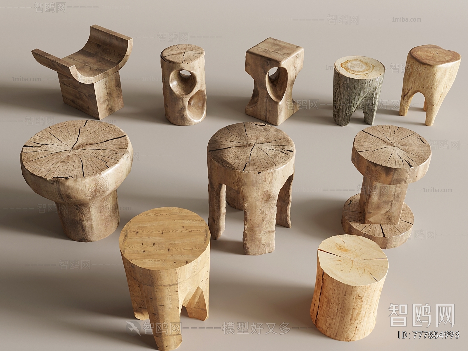 Wabi-sabi Style Stool