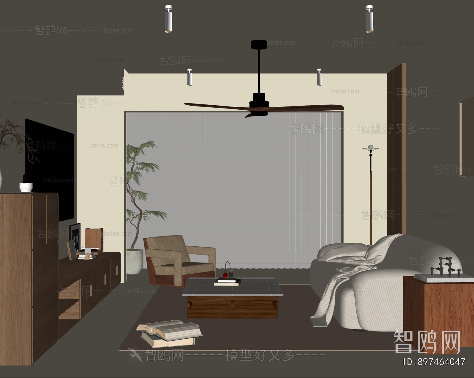 现代中古风客厅