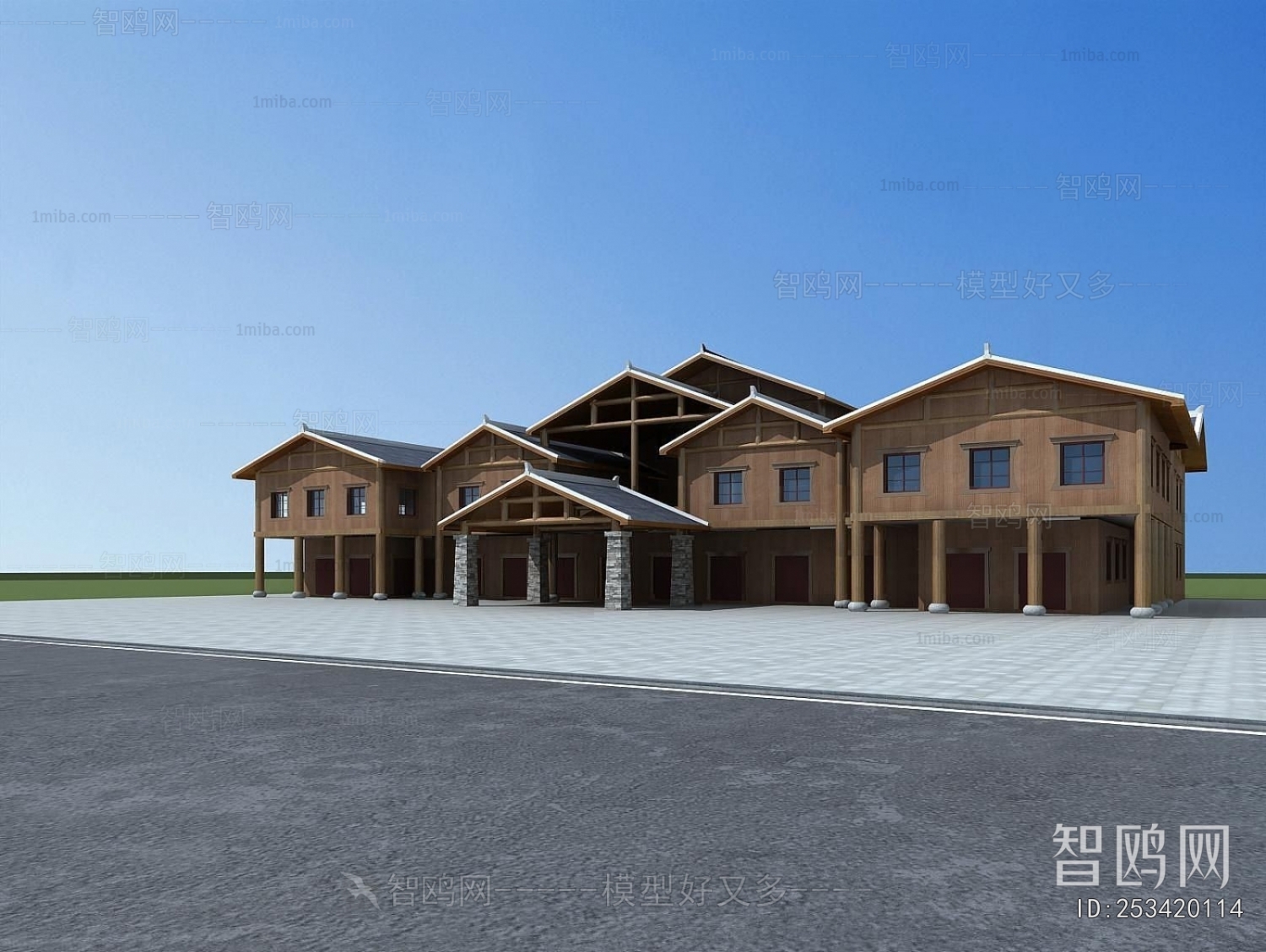 New Chinese Style Appearance Of Commercial Building