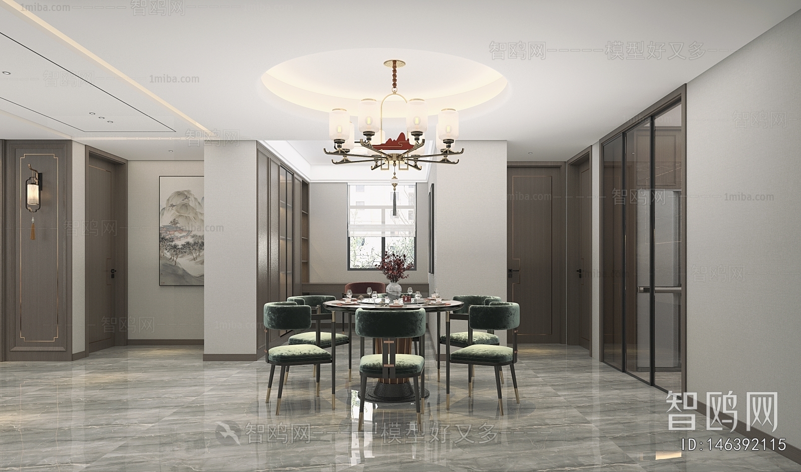 New Chinese Style A Living Room