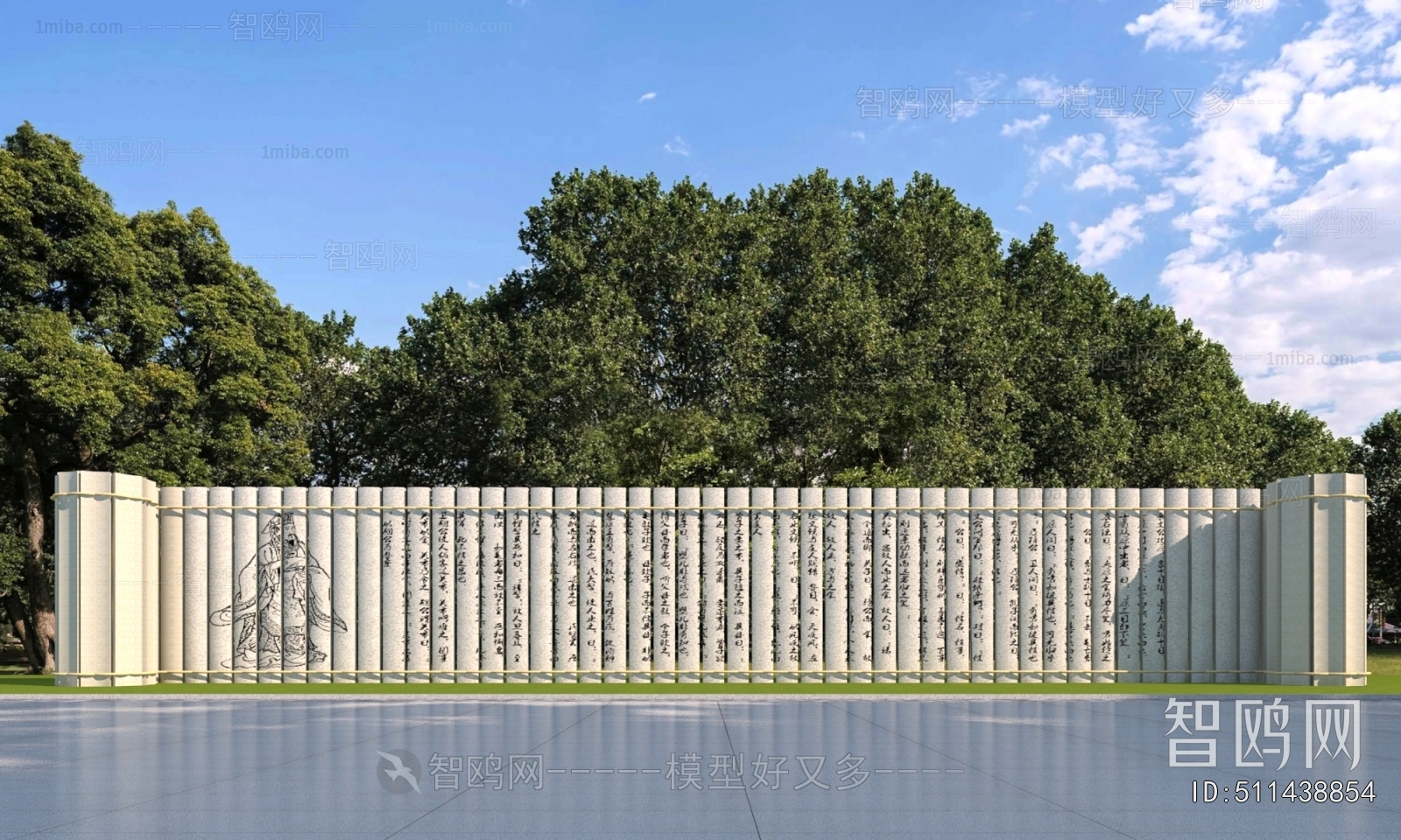 New Chinese Style Sculpture Sketch