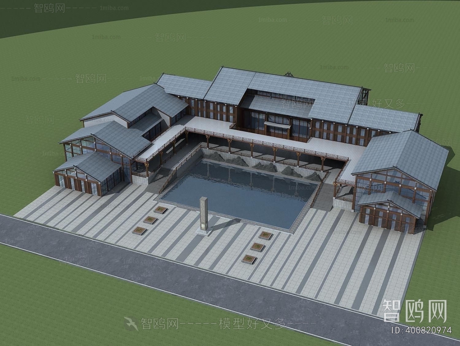 New Chinese Style Appearance Of Commercial Building