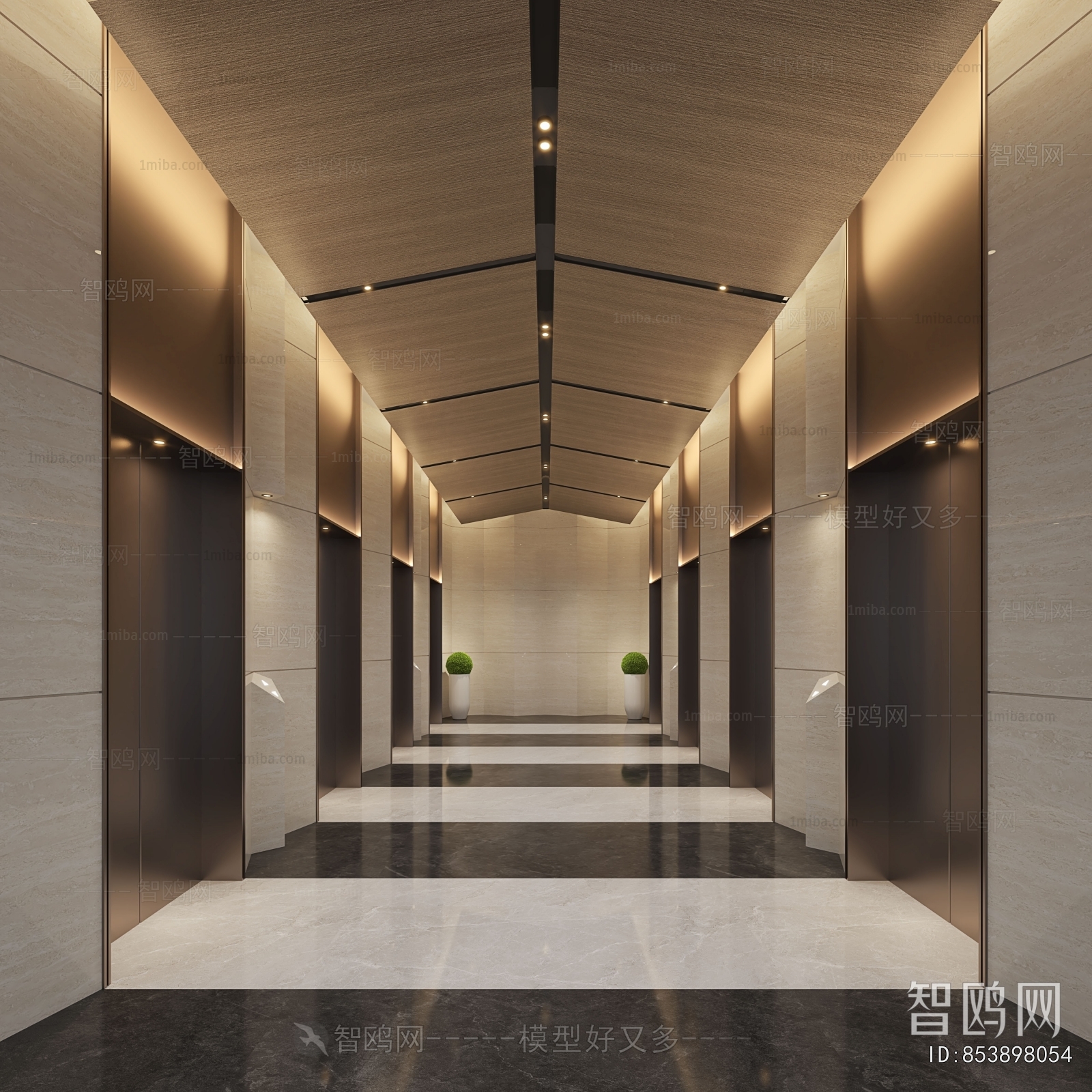 Modern Office Elevator Hall