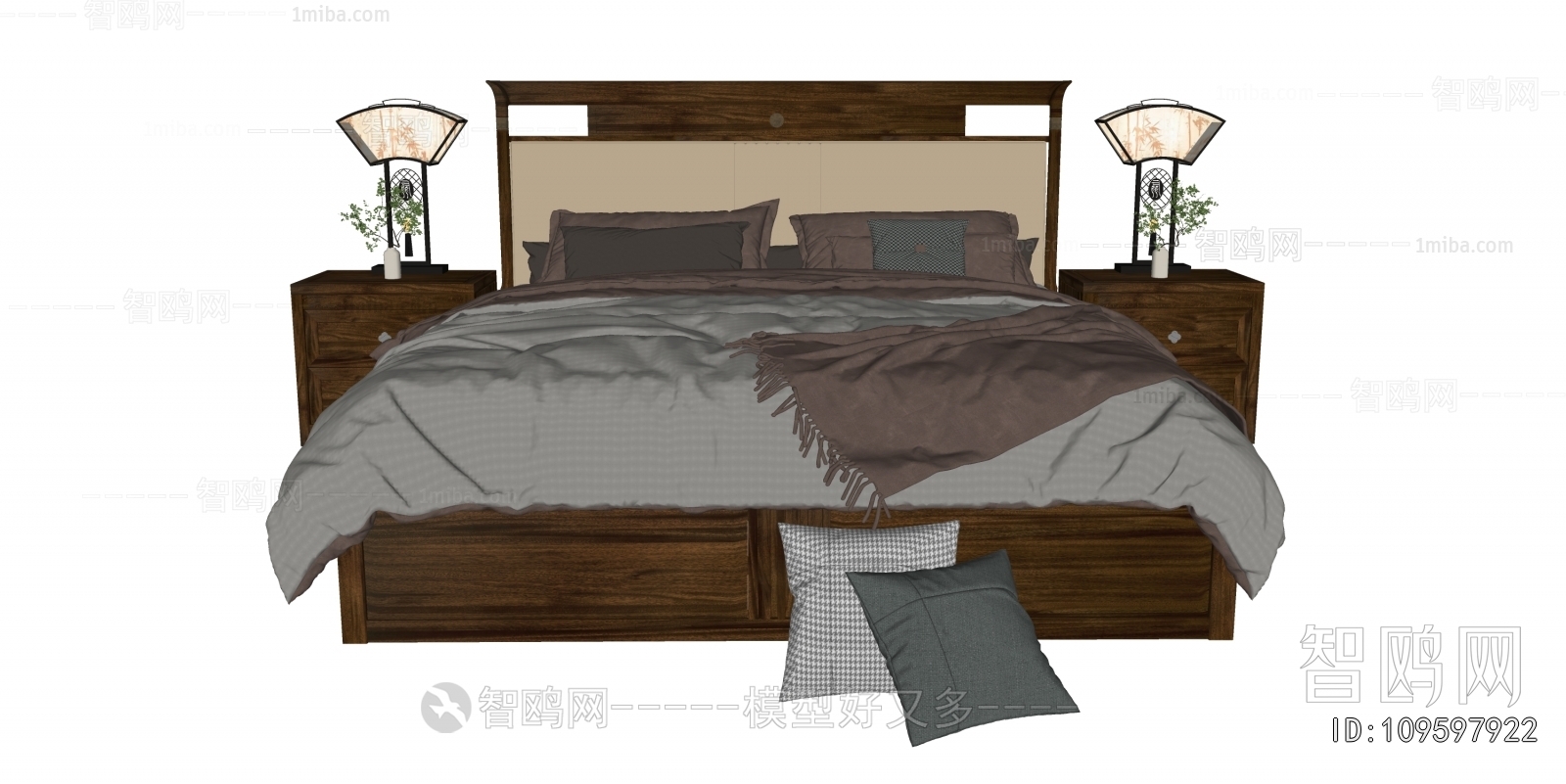 New Chinese Style Double Bed