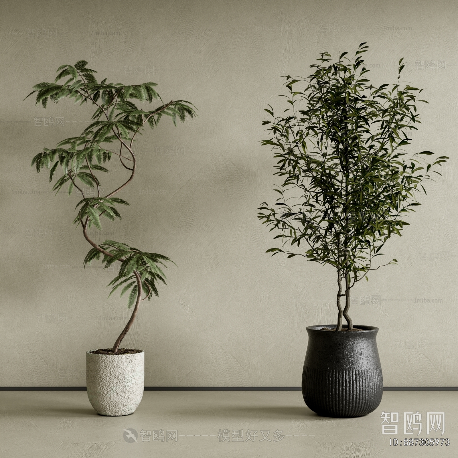 Modern Ground Green Plant Potted Plants