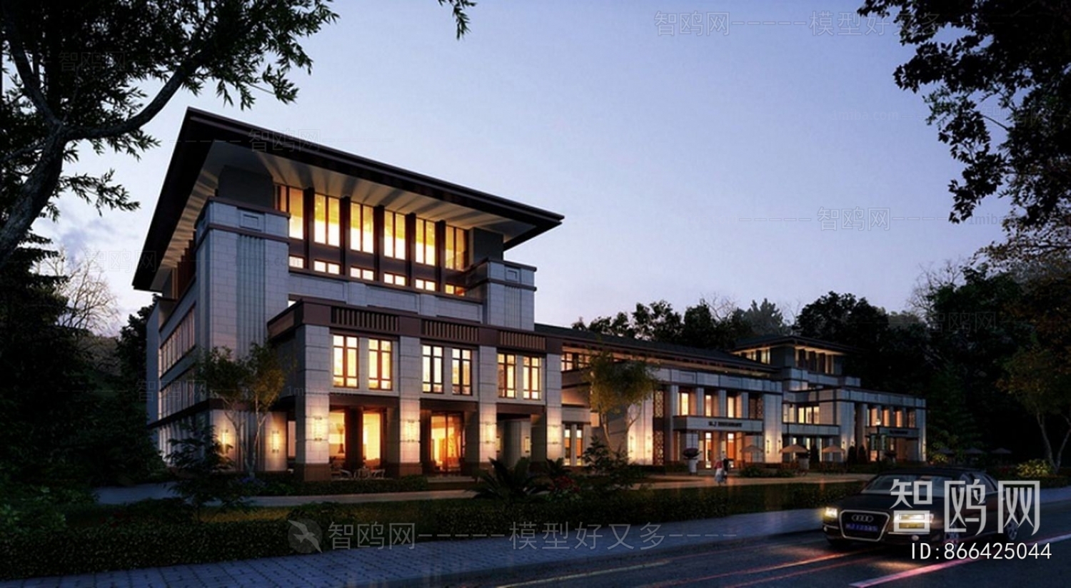 New Chinese Style Appearance Of Commercial Building