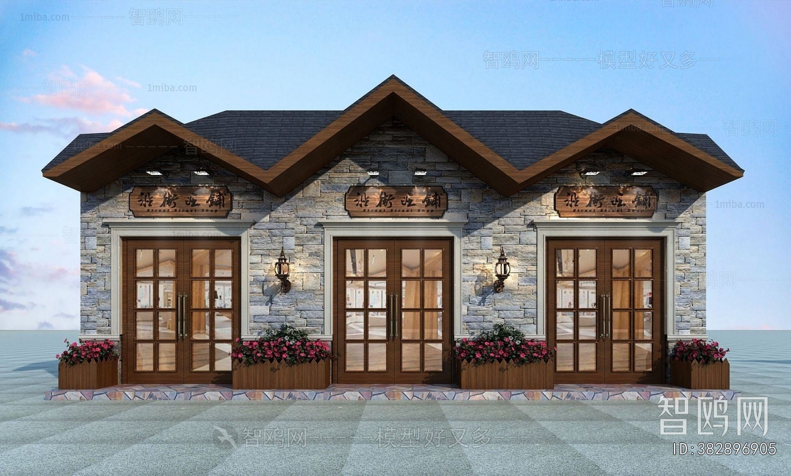 Simple European Style Appearance Of Commercial Building