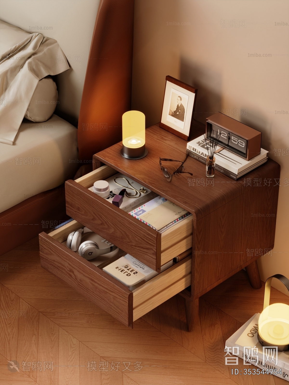 New Chinese Style Bedside Cupboard