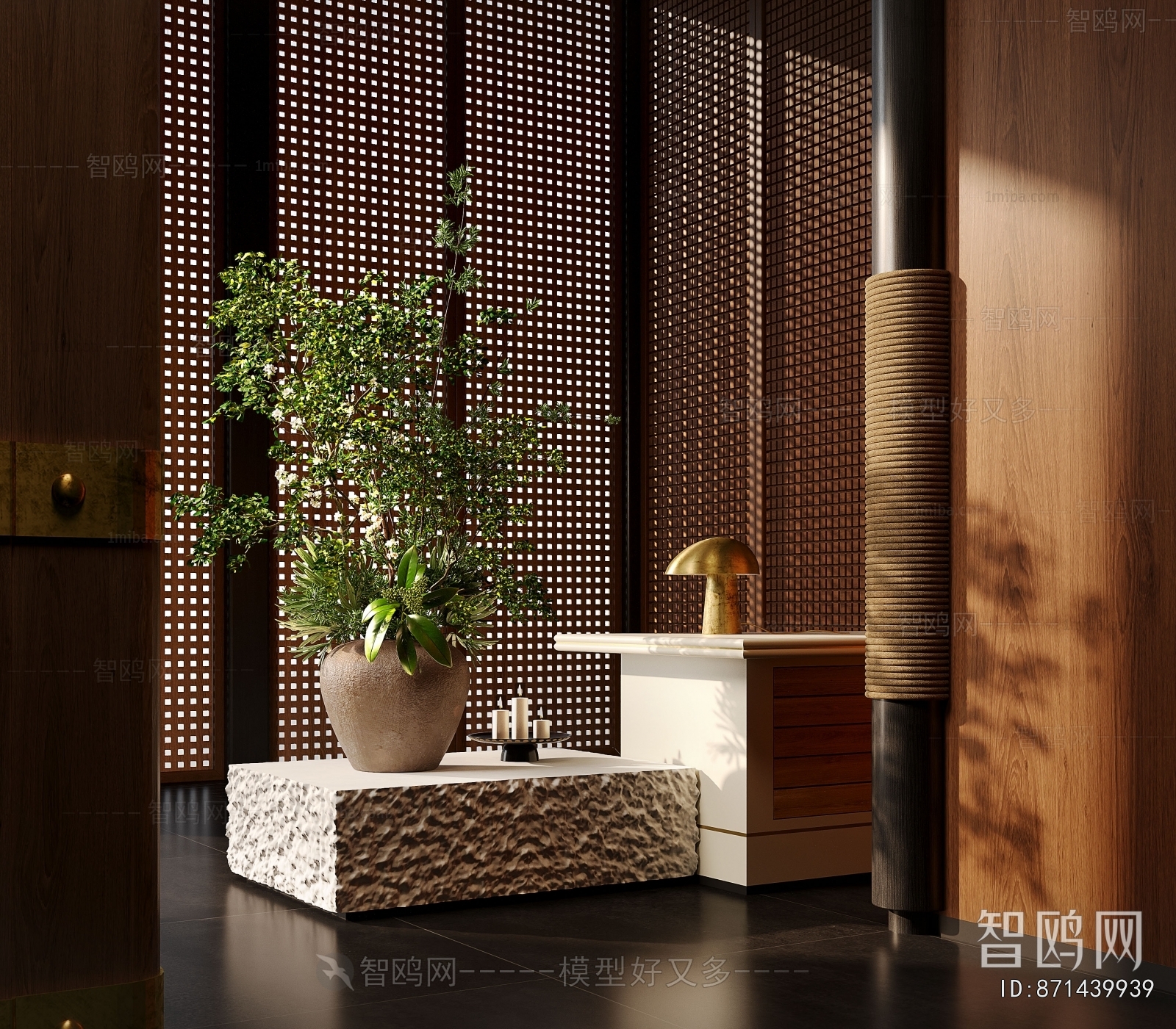 Modern Potted Green Plant