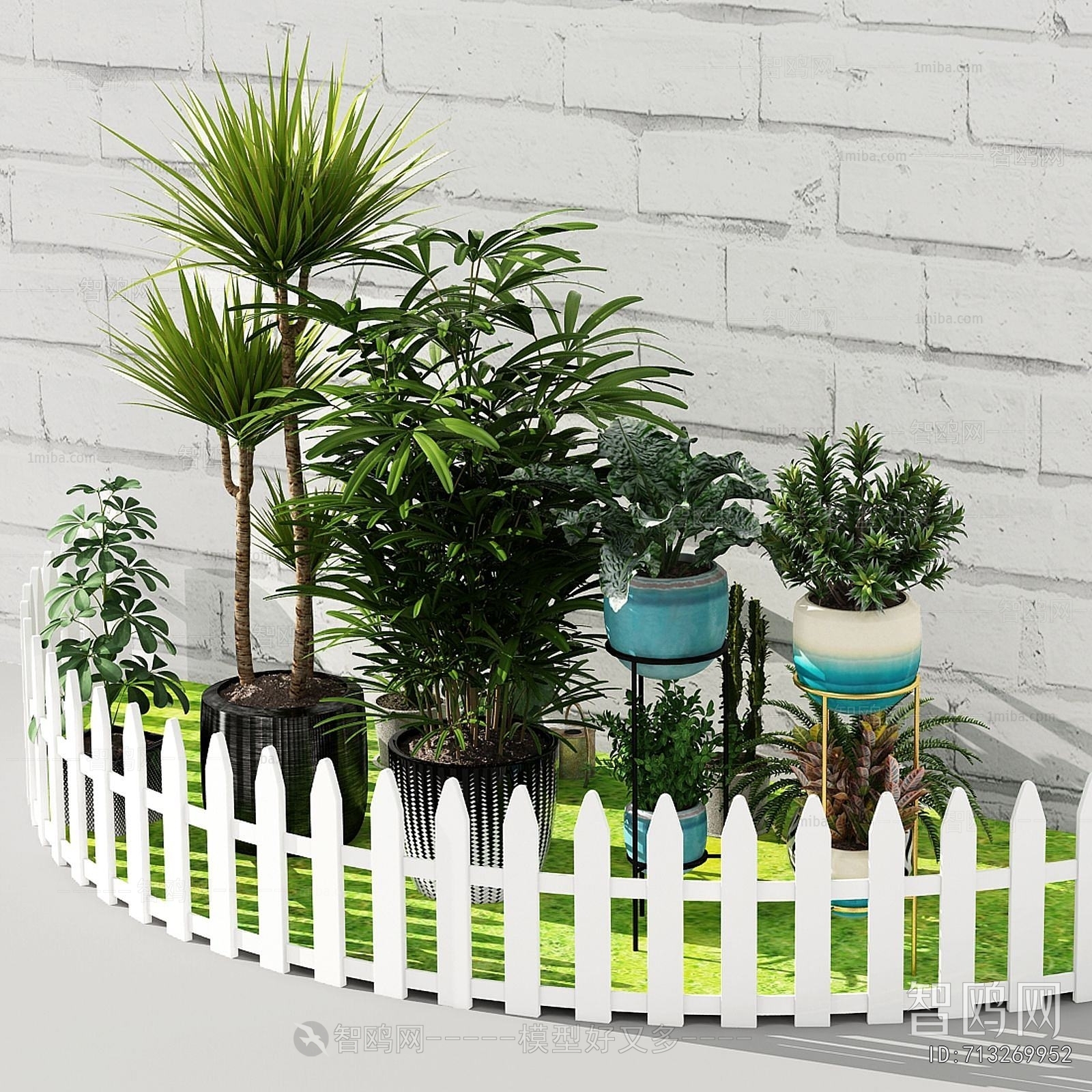 Modern Potted Green Plant